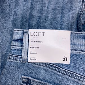 Loft Fresh Cut High Rise Slim Flare Jeans in Light Wash